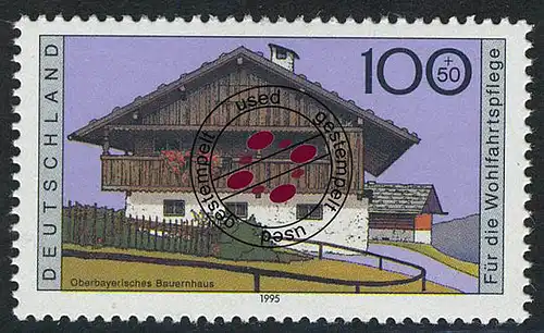 1822 Wohlfahrt Bauernhäuser 100+50 Pf Oberbayern O gestempelt