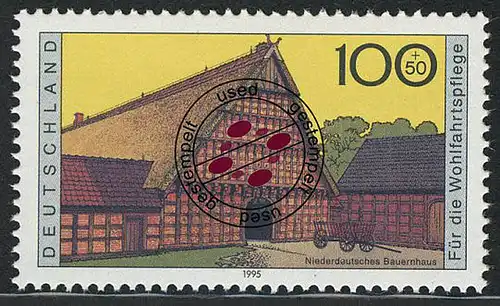 1821 Wohlfahrt Bauernhäuser 100+50 Pf Niederdeutschland O gestempelt