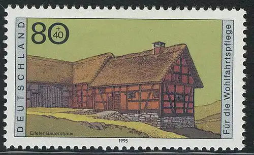 1819 Wohlfahrt Bauernhäuser 80+40 Pf Eifel **