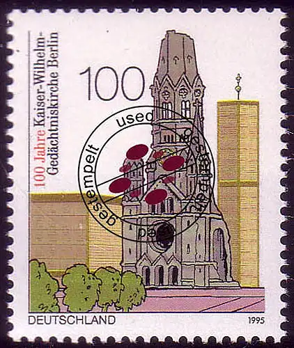 1812 Kaiser-Wilhelm-Gedächtniskirche O gestempelt