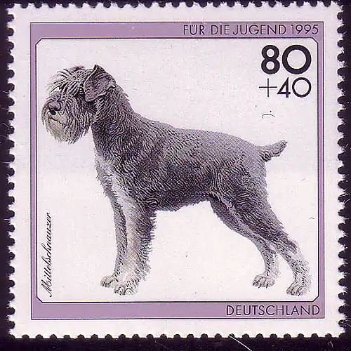 1798 Jugend Hunderassen 80+40 Pf Mittelschnautzer **