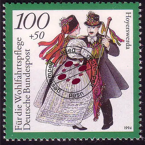 1760 Wohlfahrt Deutsche Trachten 100+50 Pf Sachsen O