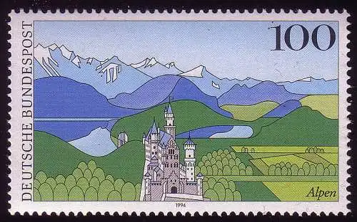 1742 Alpen Schloss Neuschwanstein, postfrisch **