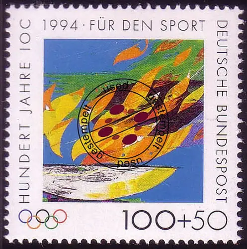 1719 Olympische Flamme 100+50 Pf, gestempelt O