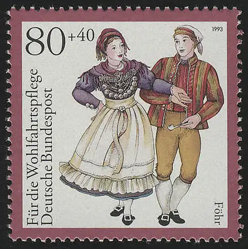 1697 Trachten 80+40 Pf Föhr, postfrisch **