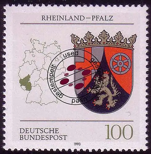 1664 Rheinland-Pfalz 100 Pf O gestempelt