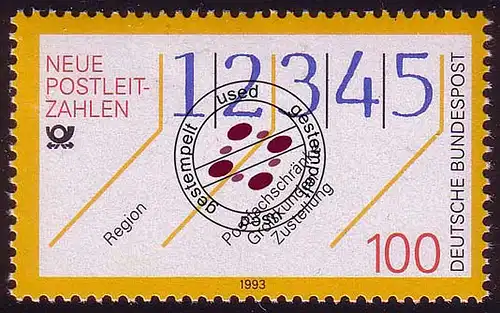 1659 Neue Postleitzahlen O gestempelt