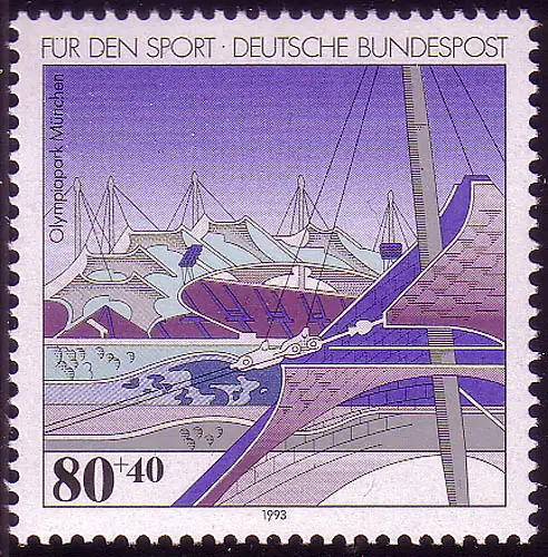 1651 Sporthilfe 80+40 Pf Olympiapark, postfrisch **