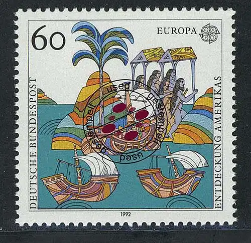 1608 Entdeckung Amerikas CEPT 60 Pf O gestempelt