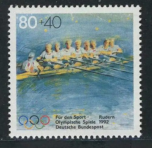 1593 Sporthilfe 80+40 Pf Rudern ** postfrisch