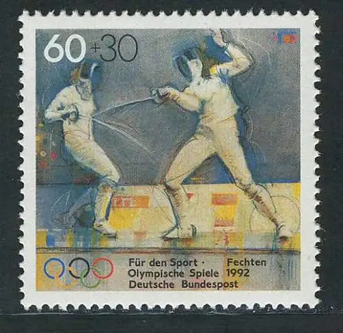 1592 Sporthilfe 60+30 Pf Fechten **