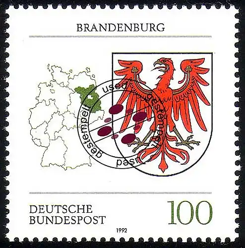 1589 Brandenburg 100 Pf O Tamponné