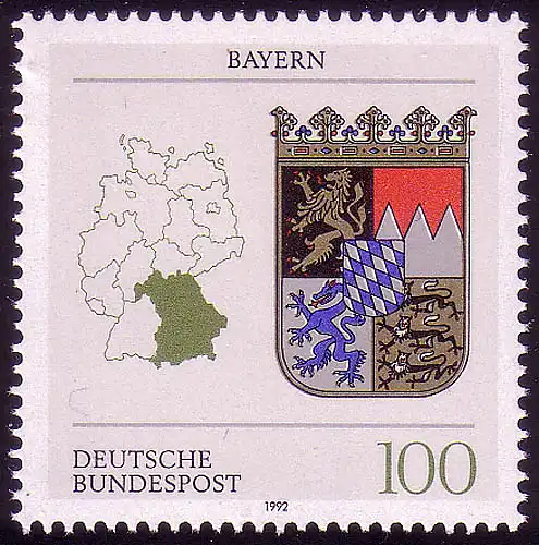 1587 Bayern 100 Pf ** post-fraîchissement