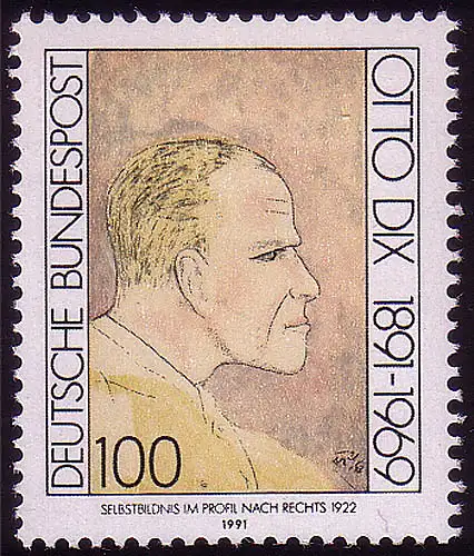 1573 Otto Dix 100 Pf, original postfrisch **