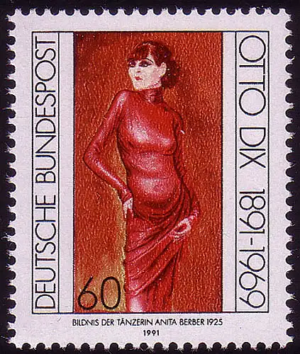 1572 Otto Dix 60 Pf, original postfrisch **