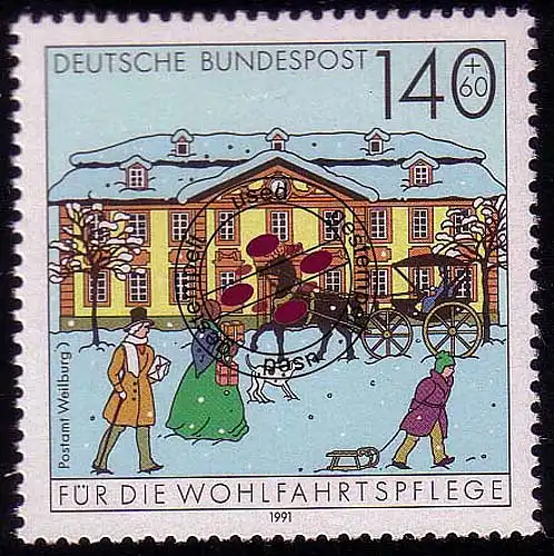 1568 Postamt Weilburg 140+60 Pf O gestempelt
