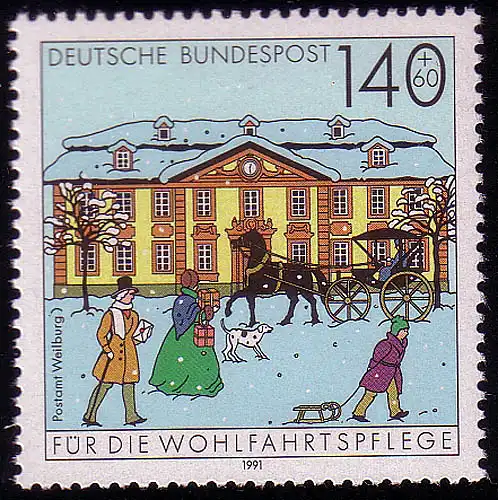 1568 Bureau de poste Weilburg 140+60 Pf **