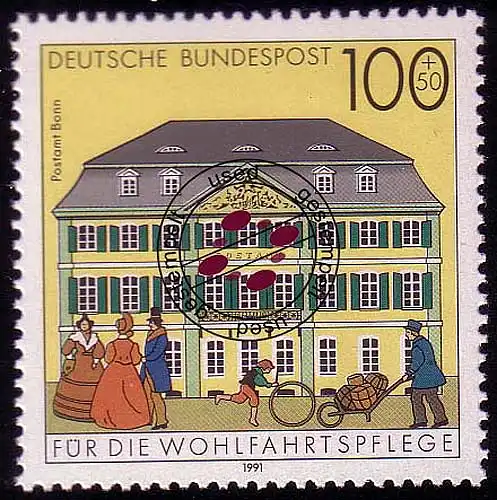 1567 Bureau de poste Bonn 100+50 Pf O Tamponné