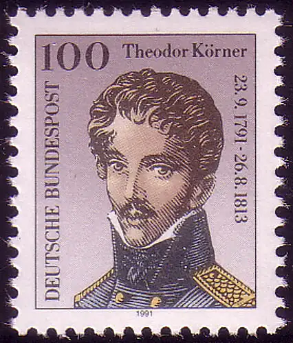 1560 Theodor Körner 100 Pf aus Block 25 **