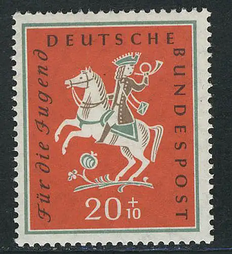 287 Jugend Volkslieder 20+10 Pf Jäger aus Kurpfalz, postfrisch **