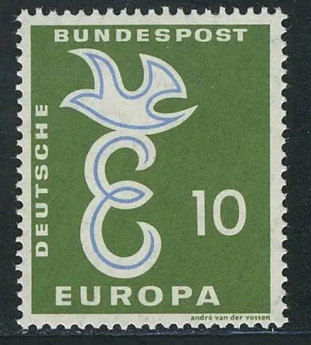 295 Europa 10 Pf Taube und E, postfrisch **
