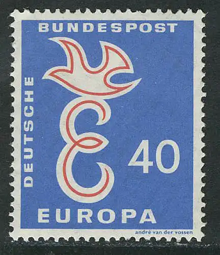 296 Europa 40 Pf Taube und E ** postfrisch