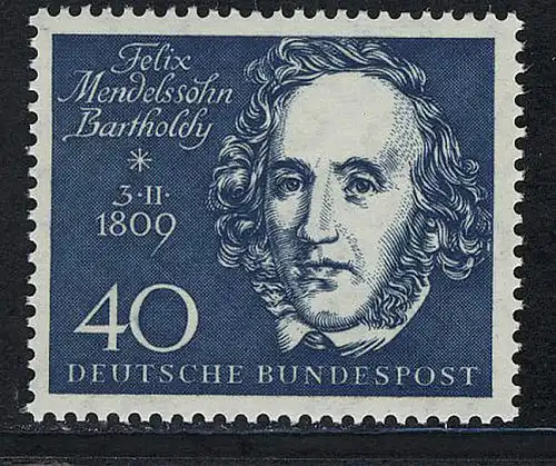 319 Mendelssohn-Bartholdy 40 Pf aus Block 2 Beethoven **