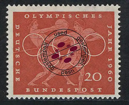 334 Olympische Sommerspiele 20 Pf Diskuswerfen O