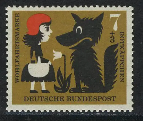 340 Wohlfahrt Brüder Grimm 7+3 Pf Rotkäppchen **