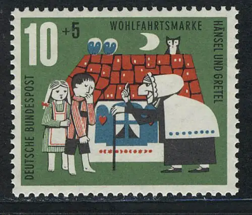 370 Wohlfahrt Brüder Grimm 10+5 Pf Hänsel und Gretel, postfrisch **