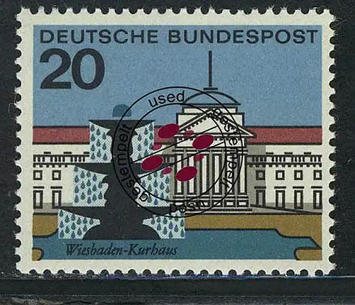420 Hauptstädte 20 Pf Wiesbaden O gestempelt