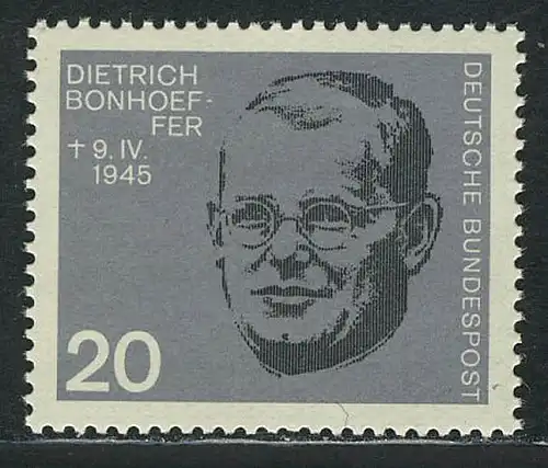 433 aus Block Widerstandskämpfer 20 Pf Bonhoeffer **
