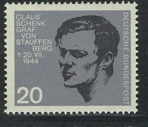 438 aus Block Widerstandskämpfer 20 Pf Stauffenberg postfrisch **