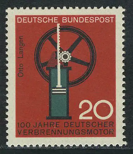 442 Wissenschaft 20 Pf - Gasmotor ** postfrische Marke