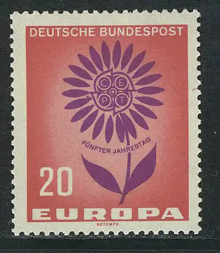 446 Europa 20 Pf Blume ** postfrisch