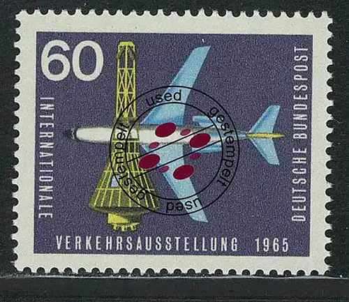 473 Verkehrsausstellung 60 Pf Weltraumkapsel, Flugzeug O