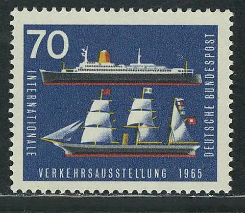 474 Verkehrsausstellung 70 Pf Segelschiff **