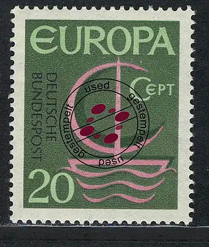 519 Europe 20 Pf bateau O tamponné