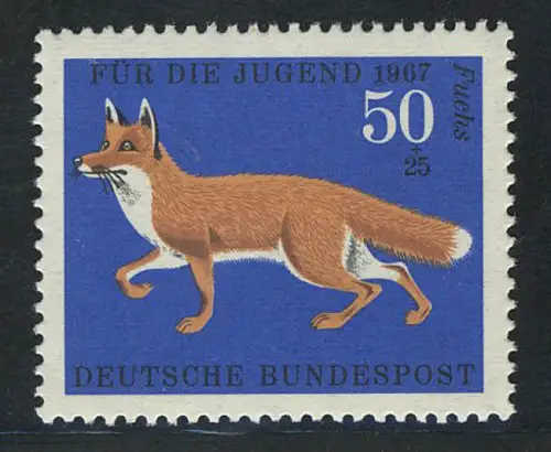 532 Jugend Pelztiere 50+25 Pf Rotfuchs, postfrisch **
