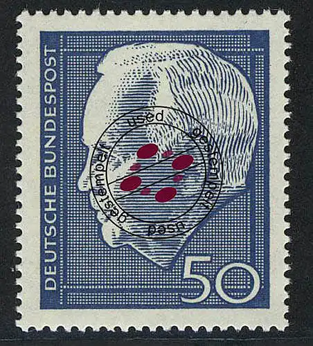543 Heinrich Lübke 50 Pf O Tamponné