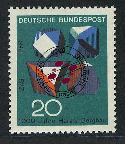 547 Technik 20 Pf Erzkristalle O gestempelt