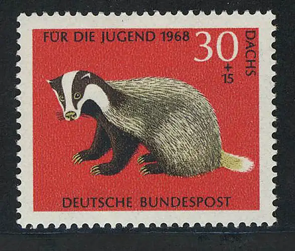 551 Jugend bedrohte Tiere 30+15 Pf Dachs **