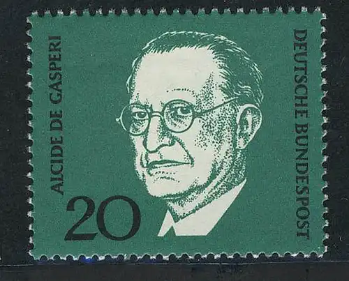 555 De Gasperi 20 Pf de bloc 4 Adenauer **