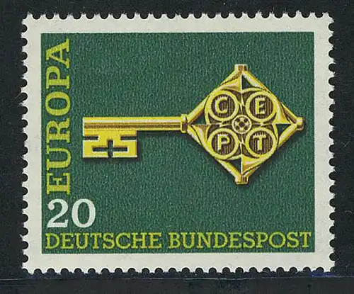 559 Europa 20 Pf Kreuzbartschlüssel **