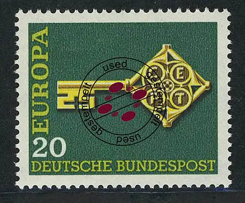 559 Europa 20 Pf Kreuzbartschlüssel O gestempelt