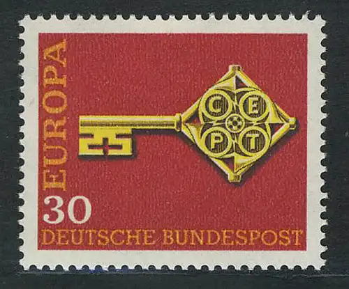 560 Europa 30 Pf Kreuzbartschlüssel **