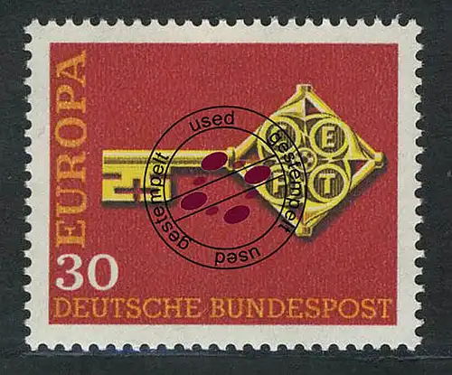 560 Europa 30 Pf Kreuzbartschlüssel O gestempelt