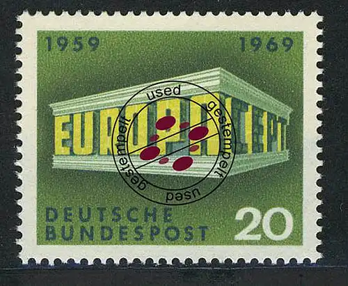 583 Europa 20 Pf Tempel O gestempelt