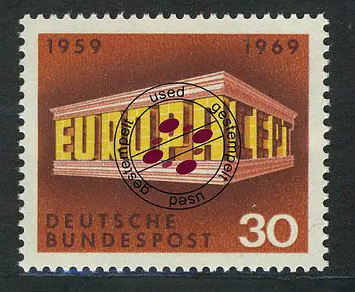 584 Europa 30 Pf Tempel O gestempelt