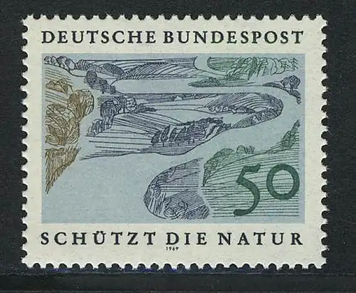 594 Naturschutzjahr 50 Pf Flußlandsdchaft **